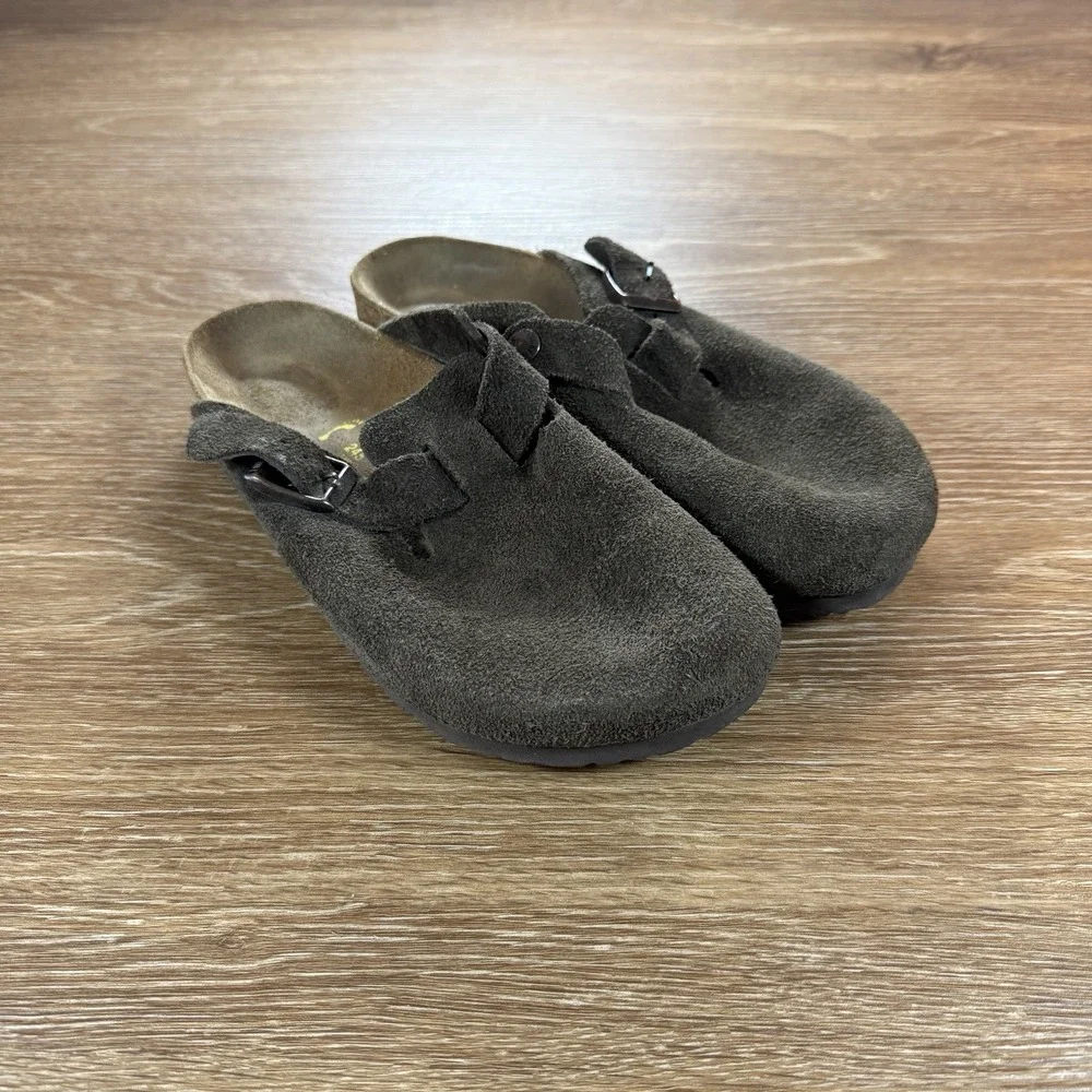 Birkenstock Boston Clogs Women's EU 38 US 7 Brown Suede Leather Germany Comfort - Picture 8 of 10